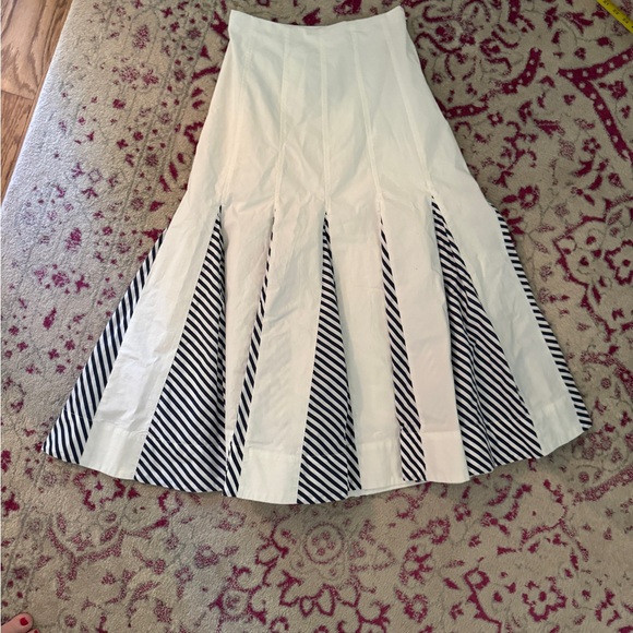 Anthropologie Maeve Blue & White Godet Maxi Skirt - size 4 - Picture 3 of 9